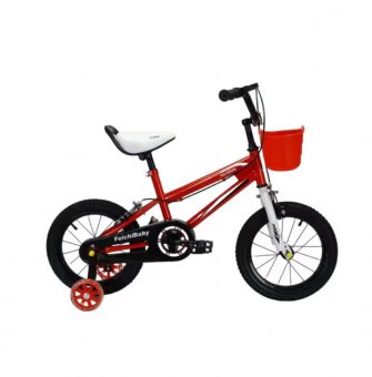 Bicicleta Copii FeichiBaby16″, Rosu, cu Roti Ajutatoare si cosulet, varsta 4-6 ani 