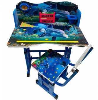 Birou cu scaunel pentru copii, 69x45x62 cm, Ocean, Albastru