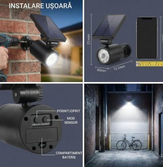 Cameră de Supraveghere Falsă Solară - Design Realist, Senzor de Mișcare 