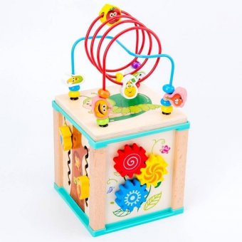 Cub educativ Montessori din lemn 