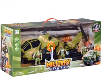 Elicopter militar de jucarie pentru copii cu sunet lumina plus 3 soldati si diverse accesorii