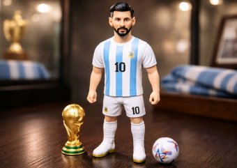 Figurina Messi ,35 cm + cupa Campionat Mondial +mingie 