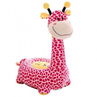 Fotoliu de plus Girafa, jucarie moale, roz, cadoul perfect