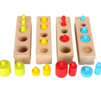 Joc educativ - Cilindri Montessori din lemn, + 3 ani, Top Toys