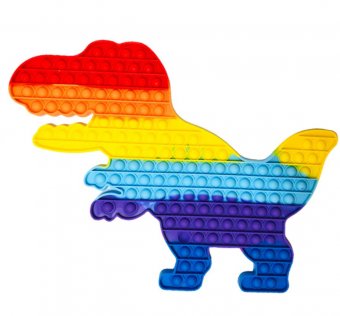 jucarie antistres din silicon, Pop it Now, T-rex, 150 de bule, Multicolor