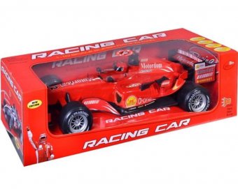 Masina Formula F1 cu frictiune, Sunete si Lumini, Rosie, Scara 1:10, 50x20x14 cm, 3 ani +