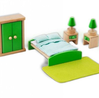 Mobilier de jucarie din lemn – Dormitor