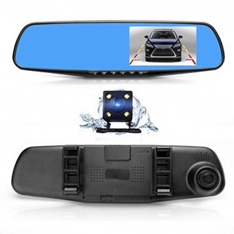 Oglinda cu camera auto DVR, dubla(fata/spate), FullHD 1080p