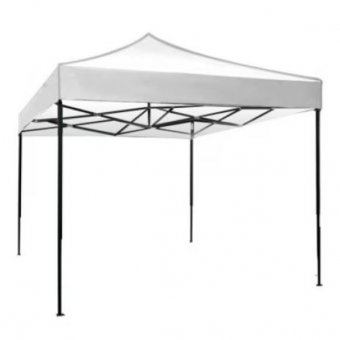 Pavilion, cort gradina pliabil, 3x3m, cadru metalic, alb