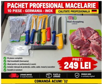 Set  Cutite Profesionala Macelarie 10 piese ,OFERTA PROMO - GERMANY .INOX 