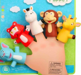 Set 5 figurine Mascote pentru degete, Finger Puppet Animale Salbatice