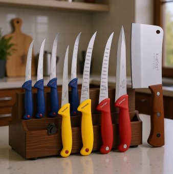 Set 8 cutite + satar pentru macelarie profesionale ,made Germany