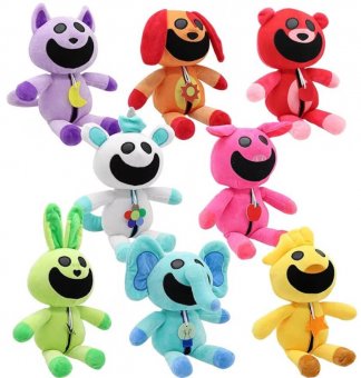 set cu 8 jucarii de plus, The Smiling Critters, Creaturi zambitoare,30 cm 