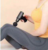 Aparat electric de masaj , Tip pistol, Portabil, Pentru relaxare musculara, 6 trepte, Negru