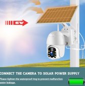 Camera de supraveghere WIFi cu panou solar  Q8 Ultra, CCTV, 5MP Full HD, Clear Night Vision mode, Senzori smart miscare