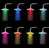 Cap de dus cu LED multicolor, forma patrata