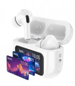 Casti Wireless Hoco EW72, Ecran tactil LCD, Multifunctional, BT5.4, Noise reduction, Autonomie 4 Ore, Alb
