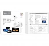 Casti Wireless Hoco EW72, Ecran tactil LCD, Multifunctional, BT5.4, Noise reduction, Autonomie 4 Ore, Alb