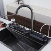 Chiuveta Multifunctionala pentru Bucatarie, Toate Accesoriile incluse, Dus Extractabil, Tocator Lemn , XPRESS SALES® 