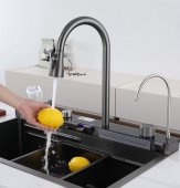 Chiuveta Multifunctionala pentru Bucatarie, Toate Accesoriile incluse, Dus Extractabil, Tocator Lemn , XPRESS SALES® 