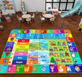 Covoras termoizolant educativ cu doua fete 180 x 200 cm,MULTICOLOR