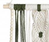 Decoratiune Suspendabila Raft din Lemn cu Model Macrame 25x13x42cm