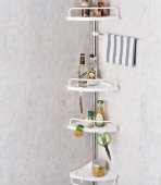 Etajera colt pentru baie,4 rafturi, inaltime reglabila maxima 320 cm