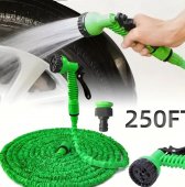 Furtun Extensibil Verde 30 metri, Pistol cu 7 pozitii de udare si accesorii pentru udat incluse