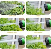 Furtun Extensibil Verde 30 metri, Pistol cu 7 pozitii de udare si accesorii pentru udat incluse