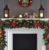 Ghirlanda artificiala brad .3 metri cu lumini , conuri ,craciunite ,globuri  ,fundite