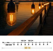 hirlanda luminoasa decorativa exteri, interconectabila, 10 m cu 10 becuri LED
