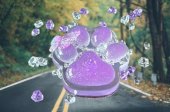 Jucarie antistres squishy, cu revenire lenta, model labuta de pisica cu sclipici