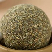 Jucarie Pisici - Sfera din Iarba matei catnip, spate Adeziv, Auriu