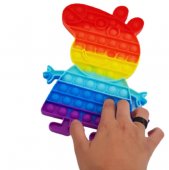Jucarie Pop It XL - Purcelusa Peppa, Sensory Fidget Toy, Antistres, 20-25cm, Multicolor