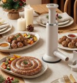 Mașină de Umplut Cârnați și Chiftele - Design 2-în-1, 2 Duze de Dimensiuni Diferite, Material Alimentar