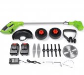 Motocoasa Electrica 3-in-1 PRO | Trimmer cu Acumulator 48V - Taie Iarba, Gard Viu si Crengi Groase, 18000 RPM, Roti Detasabile, Fara Emisii Verde 1800 W