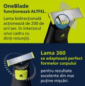 Rezerva PHILIPS OneBlade 360, QP430/50, otel inoxidabil, umed si uscat, kit 3 lame, pentru orice model PHILIPS OneBlade 