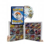 Set 100 carti aleatorii, 30 carti ultra rare si Album mare 3D de colectie Pokemon