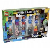 Set 12 Figurine Minecraft, cu accesorii, multicolor, 4-5cm