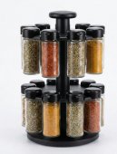 Set 18 Recipiente Condimente cu Suport Rotativ - Borcane Sticlă 99 g, Organizator Bucătărie Premium