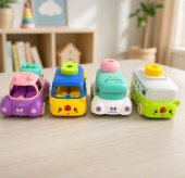 Set 4 masinute ,tip constructie ,+ 2 ani ,15 cm lungime si inaltime 12 cm 