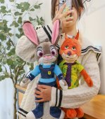 Set jucarii de plus Zootropolis, Zootopia,Iepurasul Judy si Vulpea Nick, multicolor, 35 cm