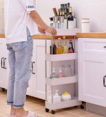 Suport depozitare, cu 4 rafturi tip carucior modular pentru baie sau bucatarie
