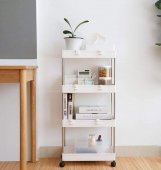 Suport depozitare, cu 4 rafturi tip carucior modular pentru baie sau bucatarie