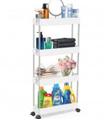 Suport depozitare, cu 4 rafturi tip carucior modular pentru baie sau bucatarie