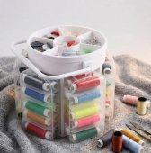 Trusă de Cusut cu 210 Piese - Set Complet Croitorie, Ace, Papiote, Foarfecă, Capse, Copci