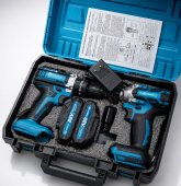 Trusă Scule Auto cu Impact + Autofiletantă 128V, 4Ah - 2 Acumulatori Li-Ion, Cuplu 350 N.m