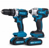 Trusă Scule Auto cu Impact + Autofiletantă 128V, 4Ah - 2 Acumulatori Li-Ion, Cuplu 350 N.m